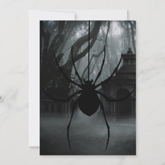 Creepy Spider Halloween-Party Einladung (Vorderseite)