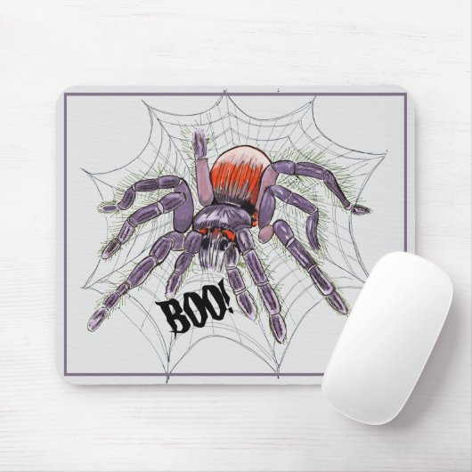 Creepy Spider in Riesennetztinte Zeichnend Mousepad (Mit Mouse)