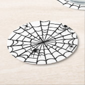 Creepy Spider Web Runder Pappuntersetzer (Angewinkelt)