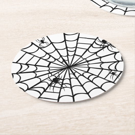 Creepy Spider Web Runder Pappuntersetzer (Angewinkelt)