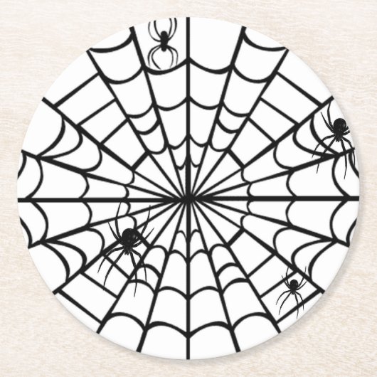 Creepy Spider Web Runder Pappuntersetzer (Vorderseite)