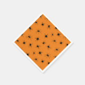 Creepy Spiders Orange Halloween-Party Serviette (Ecke)