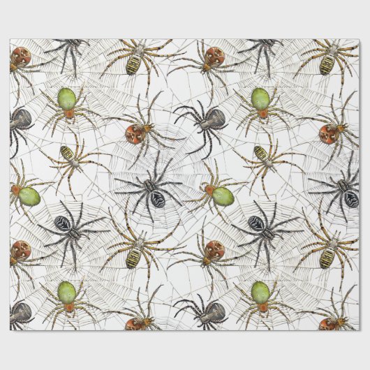 Creepy Spiders Webmuster Geschenkpapier (Flach)