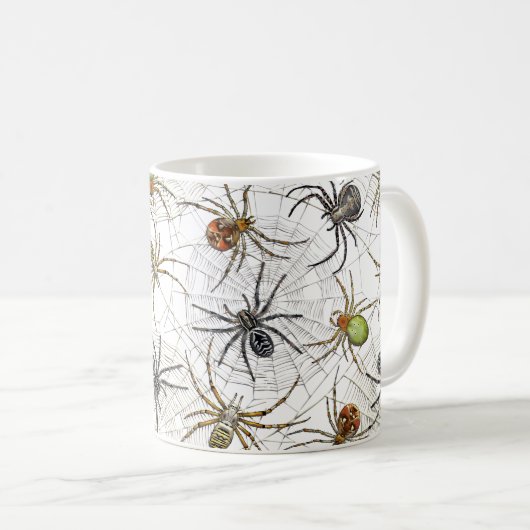 Creepy Spiders Webmuster Kaffeetasse (VorderseiteRechts)