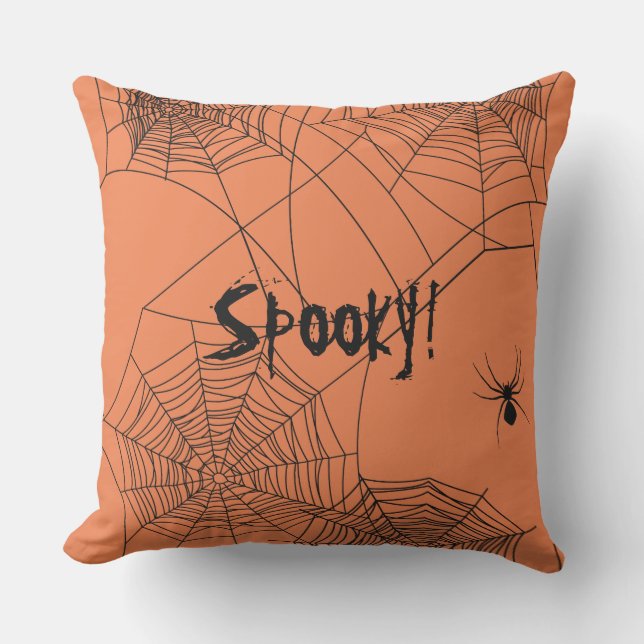 Creepy Spiderweb Kissen Für Draußen (Vorderseite)