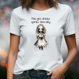 Creepy Spirit Girl Ghoul Halloween-Puppenkomsel Tri-Blend Shirt