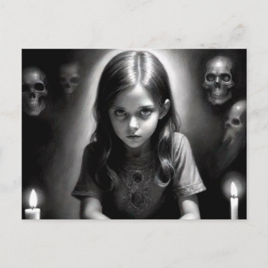 Creepy Spooky Girl Postkarte (Vorderseite)