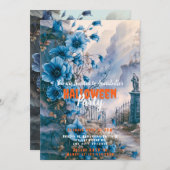 Creepy Spooky Graveyard Friedhof Halloween-Party Einladung (Vorne/Hinten)