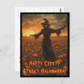 Creepy Spooky Halloween Scarecrow Postcard Postkarte (Vorne/Hinten)