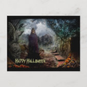 Creepy Spuk Haus und sein Geist-Inhaber - makaber Postkarte (Vorderseite)