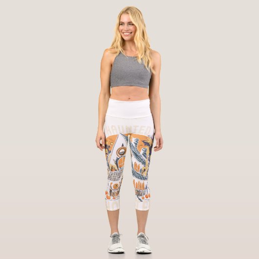 Creepy Spuk House Capri Leggings (Vorderseite)
