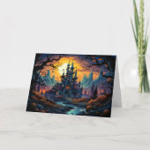 Creepy Spuk House | Frohe Halloween Karte (Vorderseite)