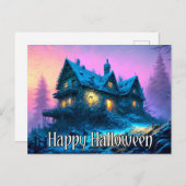 Creepy Spuk House | Frohe Halloween Postkarte (Vorne/Hinten)