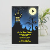 Creepy Spuk House Halloween-Party Einladung (Stehend Vorderseite)