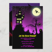 Creepy Spuk House Halloween-Party Einladung (Vorne/Hinten)