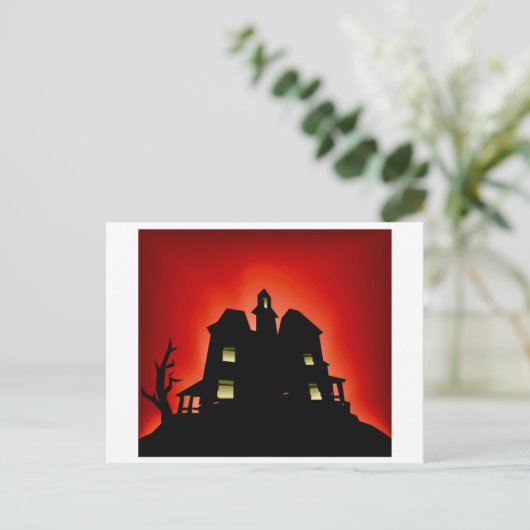 Creepy Spuk House Postkarte (Stehend Vorderseite)