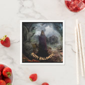 Creepy Spuk House und sein Geist - Hallowen Serviette (Beispiel)