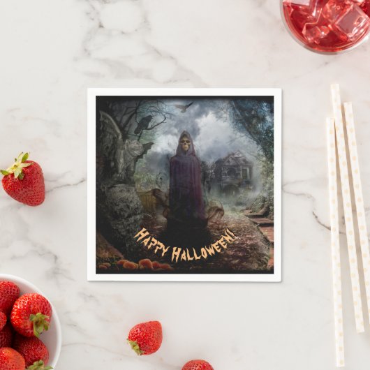 Creepy Spuk House und sein Geist - Hallowen Serviette (Beispiel)