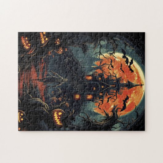 Creepy Spuk House Zombie Halloween-Party Puzzle (Horizontal)