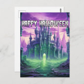 Creepy Spuk Mansion | Frohe Halloween Postkarte (Vorne/Hinten)