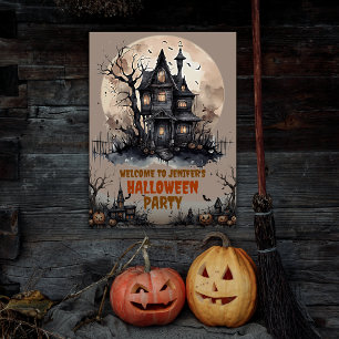 Creepy Spuk Mansion Halloween-Party Poster