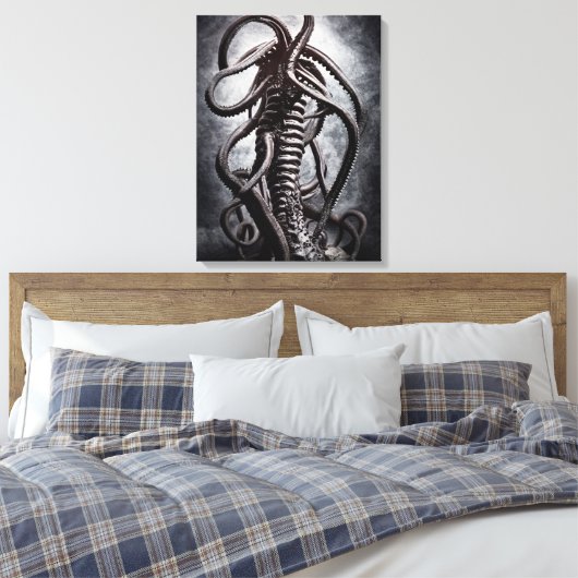 Creepy Statue einer alten Alien Leinwanddruck (Insitu (Schlafzimmer))