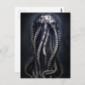 Creepy Statue eines unbekannten Cephalopod Postkarte (Vorne/Hinten)