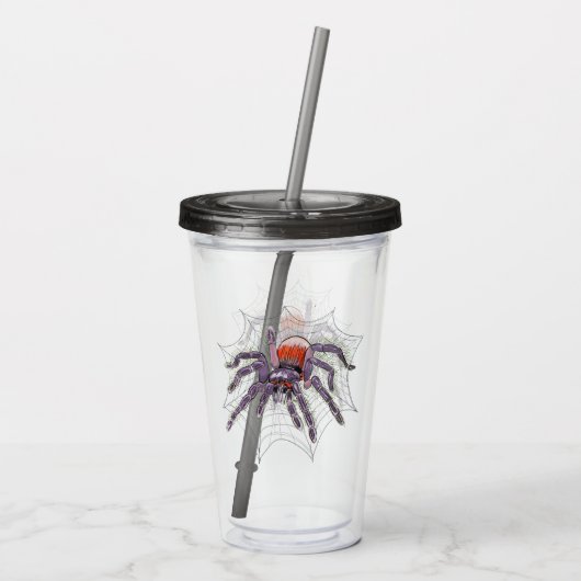 Creepy Tarantula - Web Original Artwork Acryltrinkbecher (Rückseite)