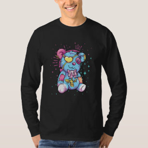 Creepy Teddy Bear Kowai Pagan Occult Beängstigend  T-Shirt