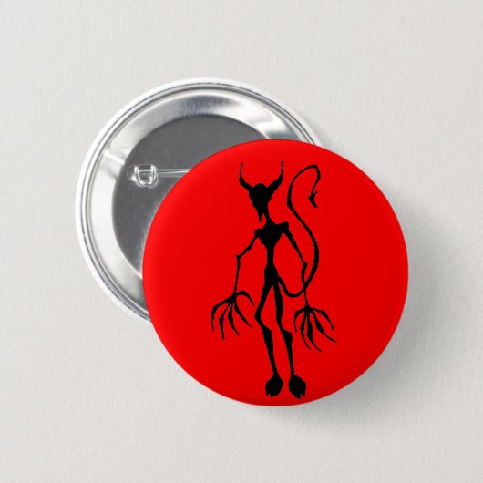 Creepy Teufel-Strichmännchen Button (Vorne & Hinten)