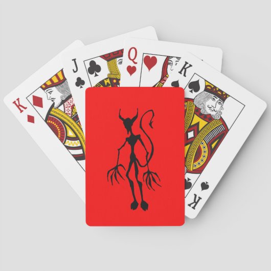 Creepy Teufel-Strichmännchen Spielkarten (Rückseite)