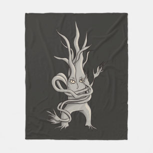 Creepy Tree Character with Tangled Branches Fleecedecke