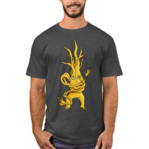 Creepy Tree Character with Tangled Branches Yellow