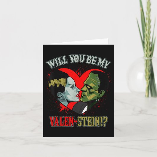 Creepy Valentines Gift Merch Frankenstein Valen-st Karte (Vorderseite)