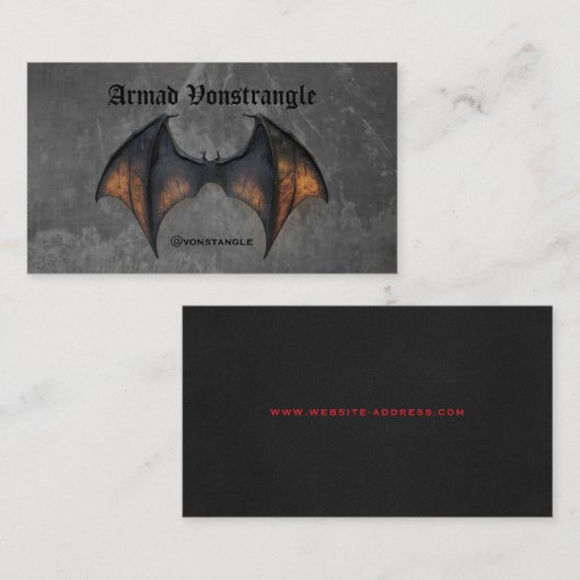 Creepy Vampire Bat Visitenkarte (Vorne/Hinten)