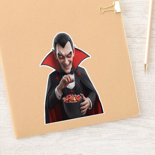 Creepy Vampire Dracula Aufkleber (Notizbuch)