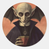 Creepy Vampire Dracula Halloween Runder Aufkleber (Vorderseite)