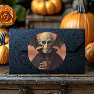 Creepy Vampire Dracula Halloween Runder Aufkleber