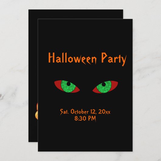 Creepy Vampire Eyes Halloween-Party Einladungen (Vorne/Hinten)