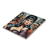 Creepy Vampire Woman Fliese (Seite)