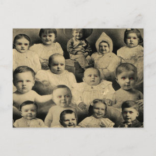 Creepy Victorian Evil Children Portrait Vintage Postkarte