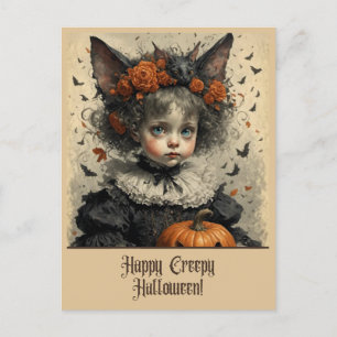 Creepy Viktorianisch Girl Halloween Postcard Grüße Postkarte