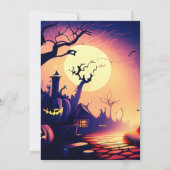 Creepy Village Jack-O' Lanterns Vintag Halloween Einladung (Rückseite)