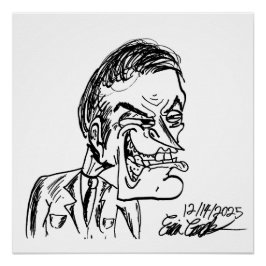 creepy villain cartoon art poster