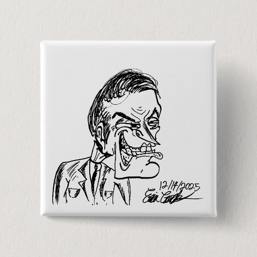 creepy villain cartoon button (Vorderseite)