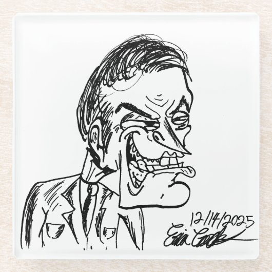 creepy villain cartoon glasuntersetzer (Vorderseite)