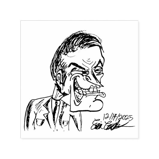 creepy villain cartoon permastempel (Design)