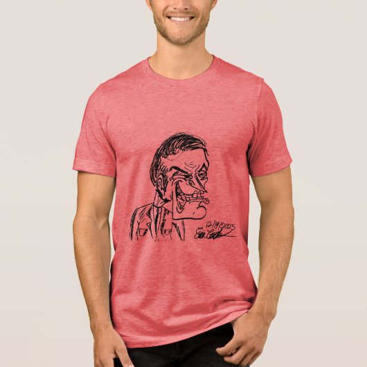 creepy villain cartoon Tri-Blend shirt (Vorderseite)