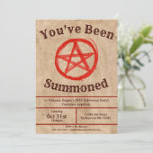 Creepy Vintag Pentagram Hall Einladung (Stehend Vorderseite)