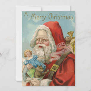 Creepy Vintag Santa Christmas Card Feiertagskarte